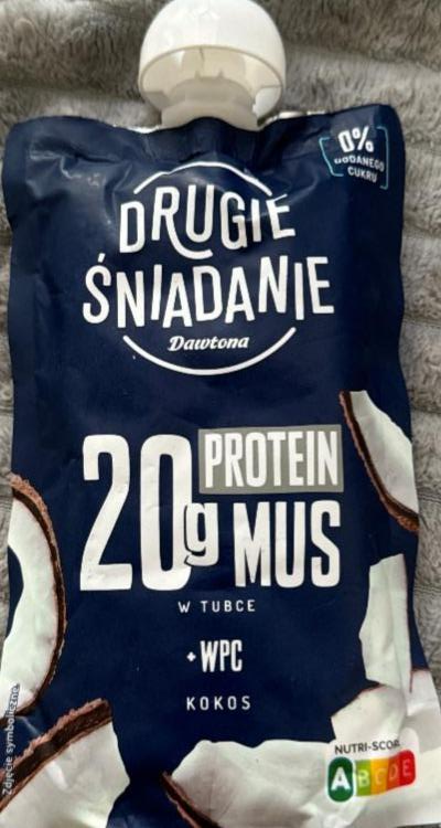 Фото - Drugie śniadanie 20g protein mus w tubce kokos Dawtona