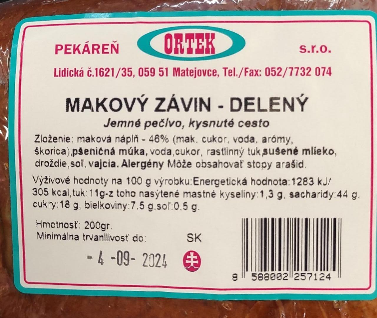 Фото - Makový závin - delený Ortek