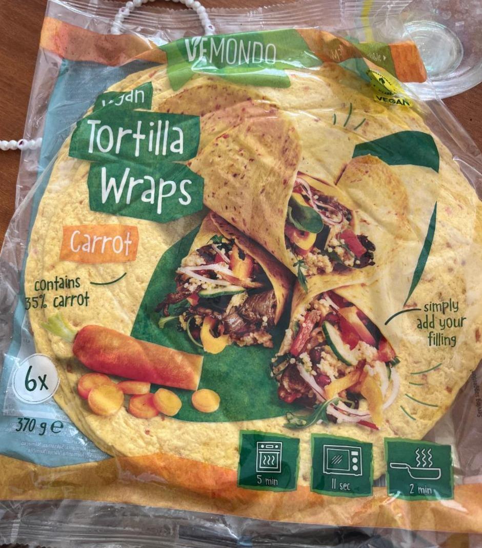 Фото - Vegan tortilla wraps carrot Vemondo