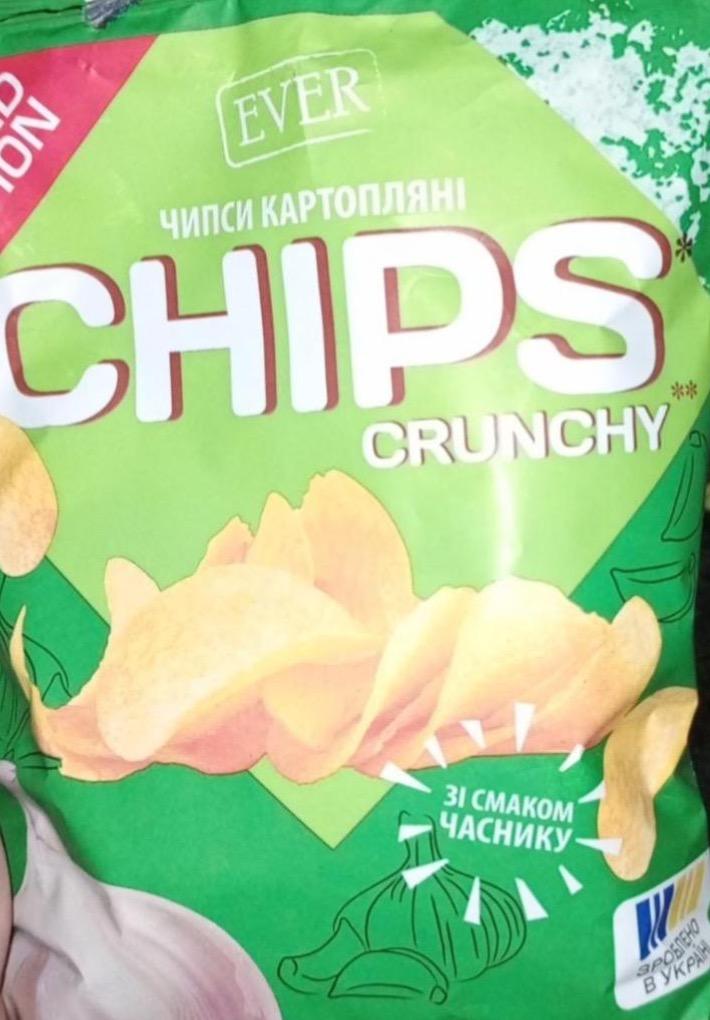 Фото - Чипси картопляні chips crunchy зі смаком часнику Ever