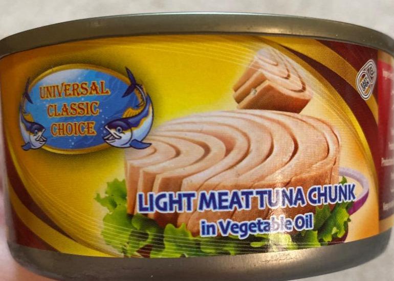 Фото - Light Meat Tuna Chunk in Vegetable Oil Universal Classic Choice