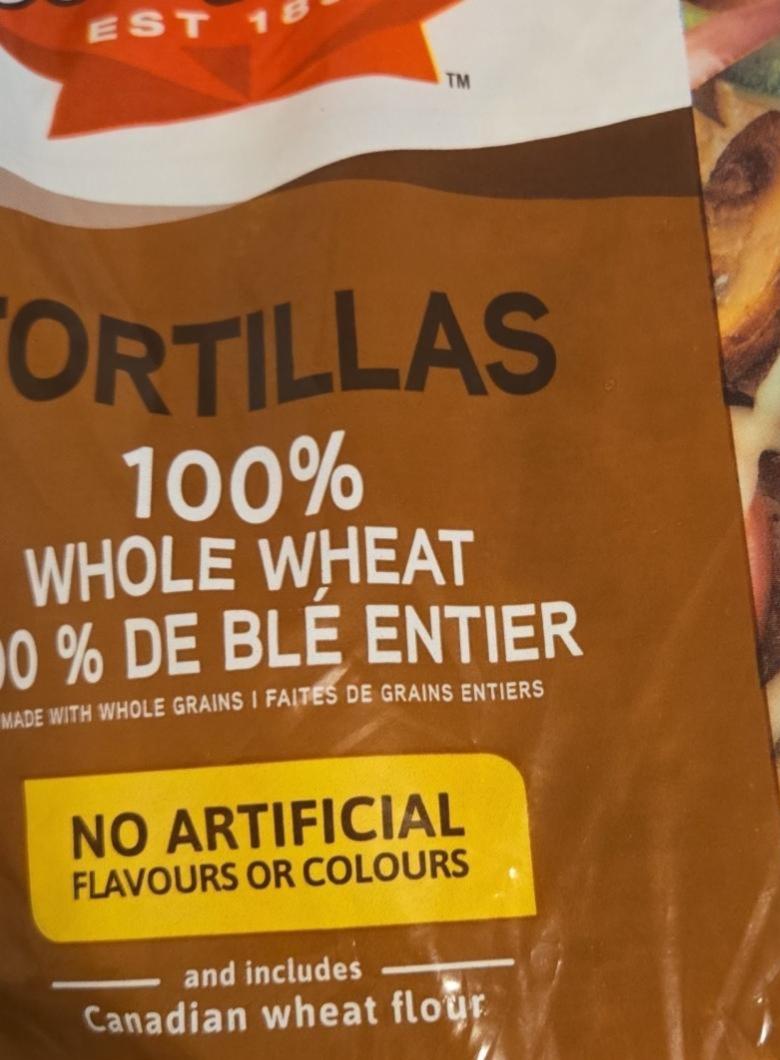 Фото - Tortillas whole wheat 100 % de blé entier Dempster's