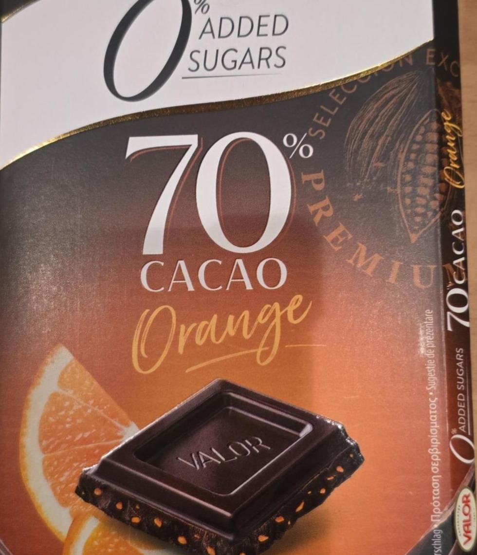 Фото - 0%added sugars 70% cacao Orange Valor