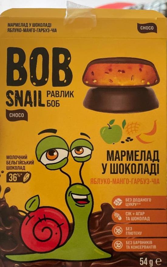 Фото - Мармелад фруктово-овочевий Яблуко-манго-гарбуз-чіа Bob Snail Равлик Боб