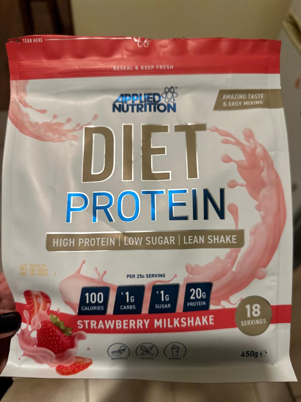 Фото - Протеїн Diet Protein Strawberry Milkshake Applied Nutrition