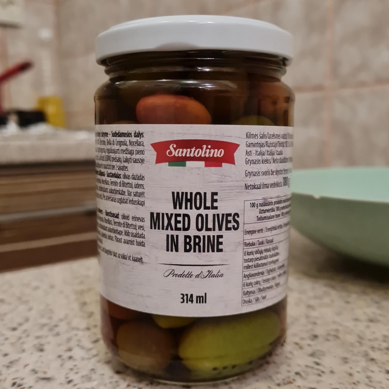 Фото - Оливки мікс Whole Mixed Olives In Brine Santolino