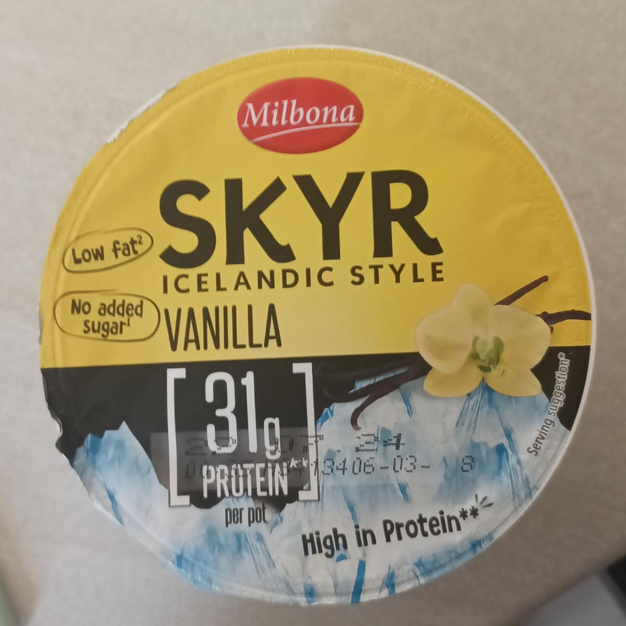 Фото - Skyr 31g protein 0,2% fat Vanilla Milbona