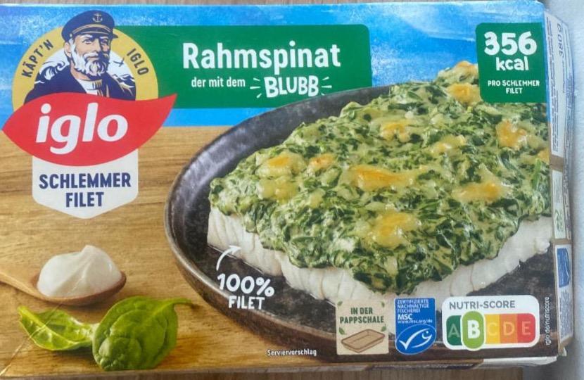 Фото - Rahmspinat der mit dem blubb schlemmer filet Iglo