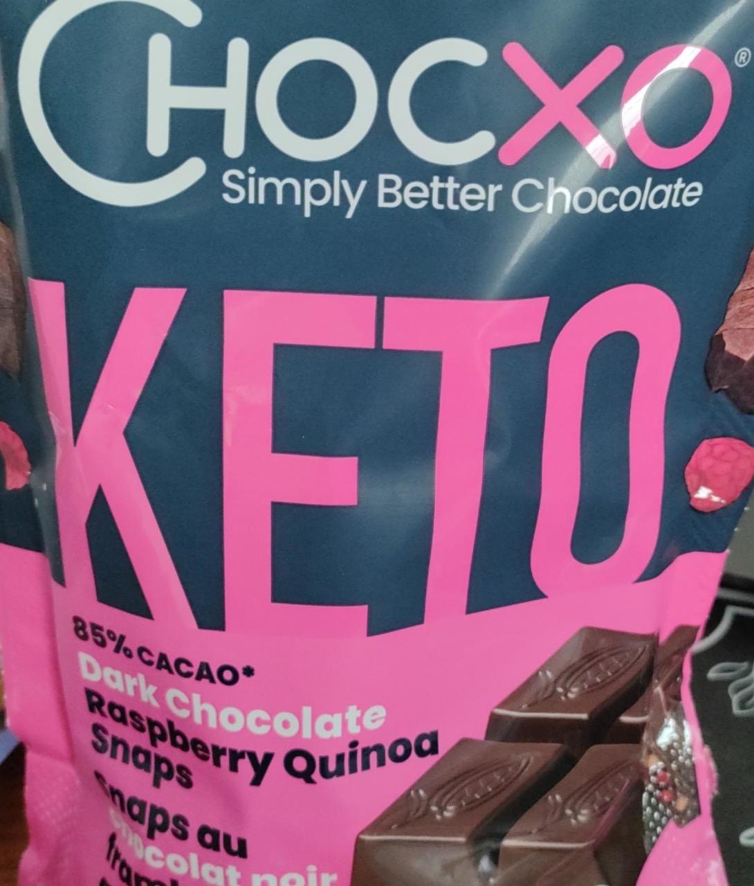 Фото - Choc Keto Snaps Dark Chocolate Raspberry & Quinoa ChocXO