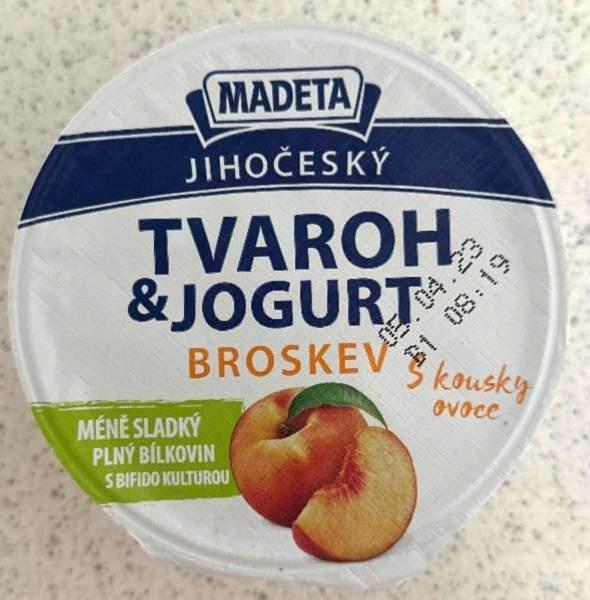 Фото - Tvaroh & jogurt s kousky ovoce broskev Madeta