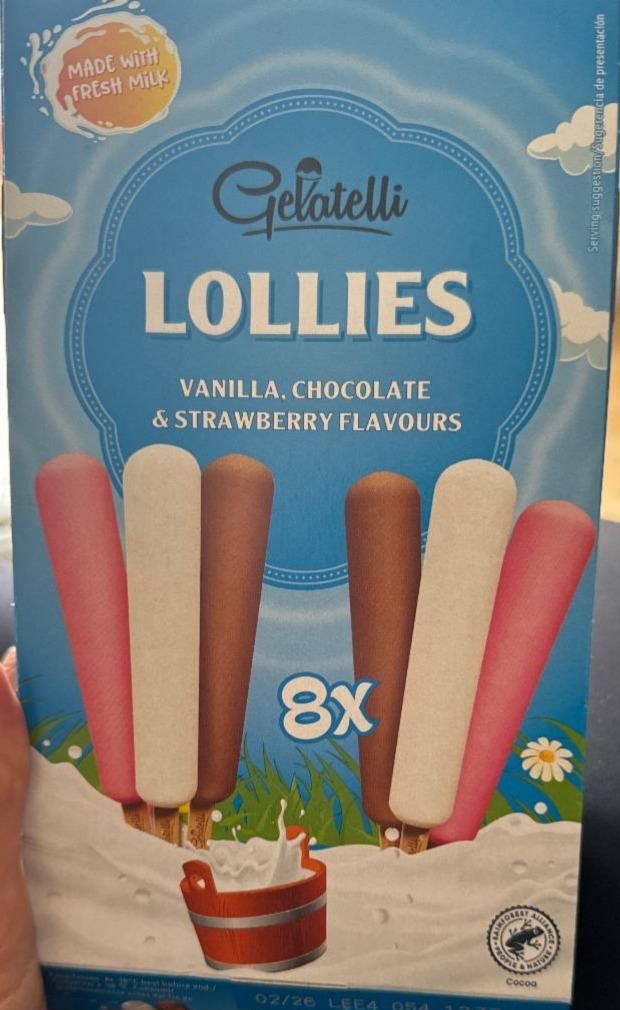 Фото - Морозиво Lollies Vanilla Chocolate & Strawberry Flavours Gelatelli