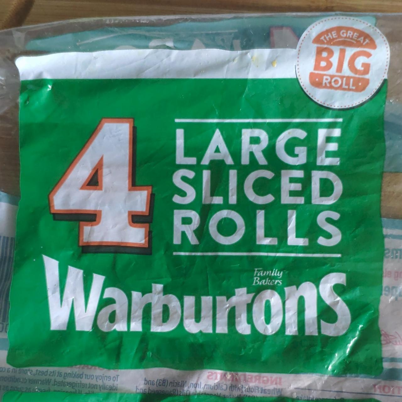 Фото - 4 Large Sliced Rolls Warburtons