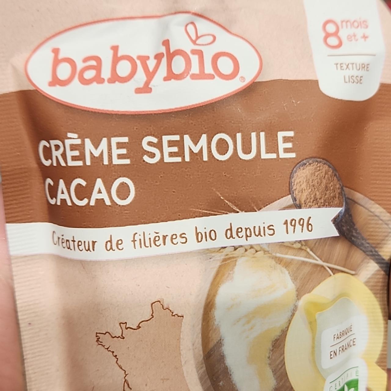 Фото - Десерт для дітей молочний з манною крупою та какао Crème Semoule Cacao Babybio