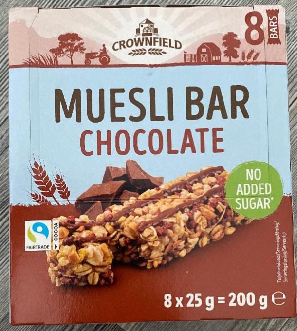 Фото - Muesli Bar chocolate no added sugar Crownfield