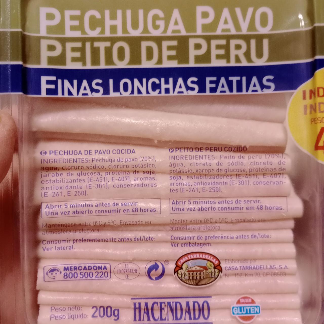 Фото - Pechuga Pavo Finas Lonchas Hacendado