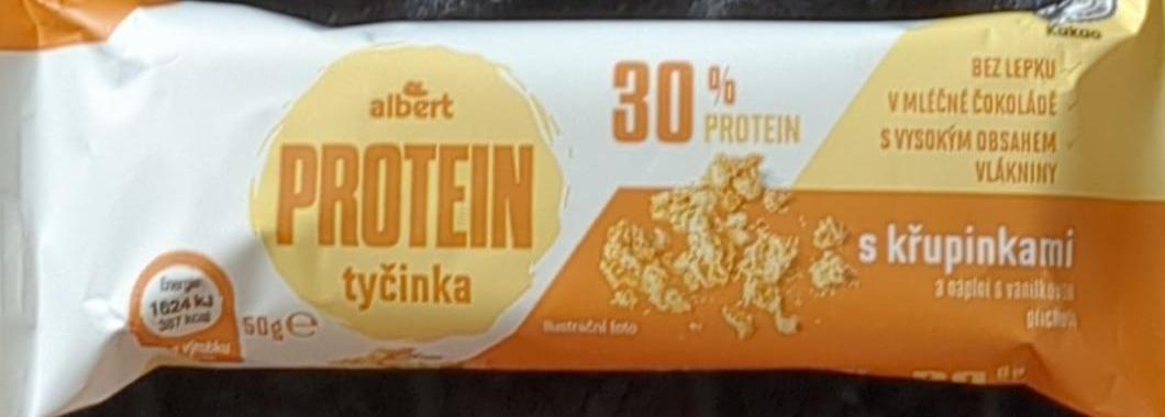 Фото - Protein tyčinka s arašídy a náplní s vanilkovou příchutí 30% Protein Albert