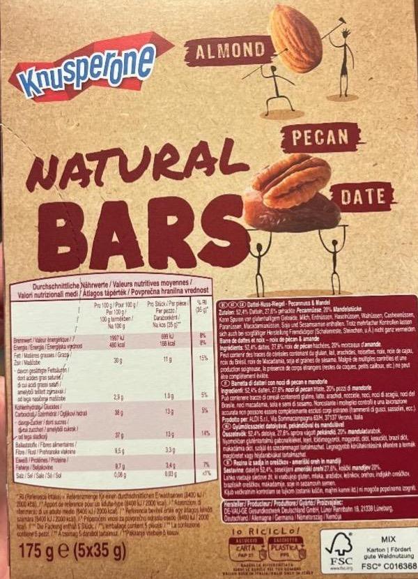 Фото - Natural bars date pecan almond Knusperone