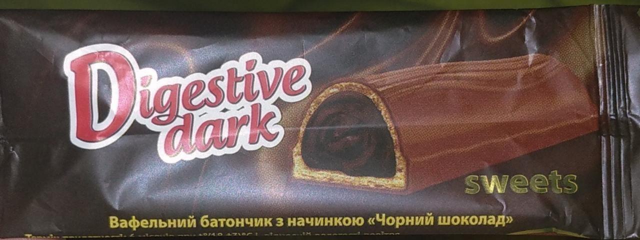 Фото - Вафельний батончик з начинкою Чорний шоколад Digestive Dark Rich Bakery