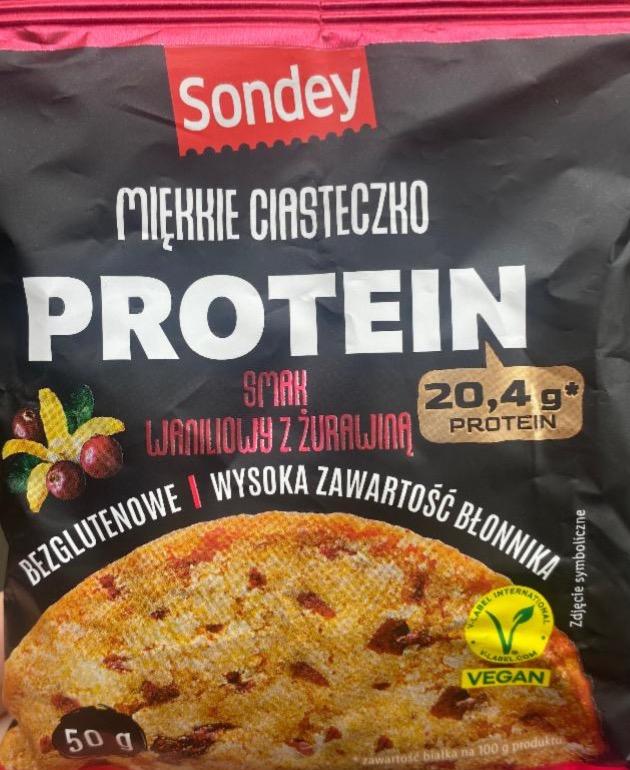 Фото - Miękkie ciasteczko protein smak waniliowy z żurawiną Sondey