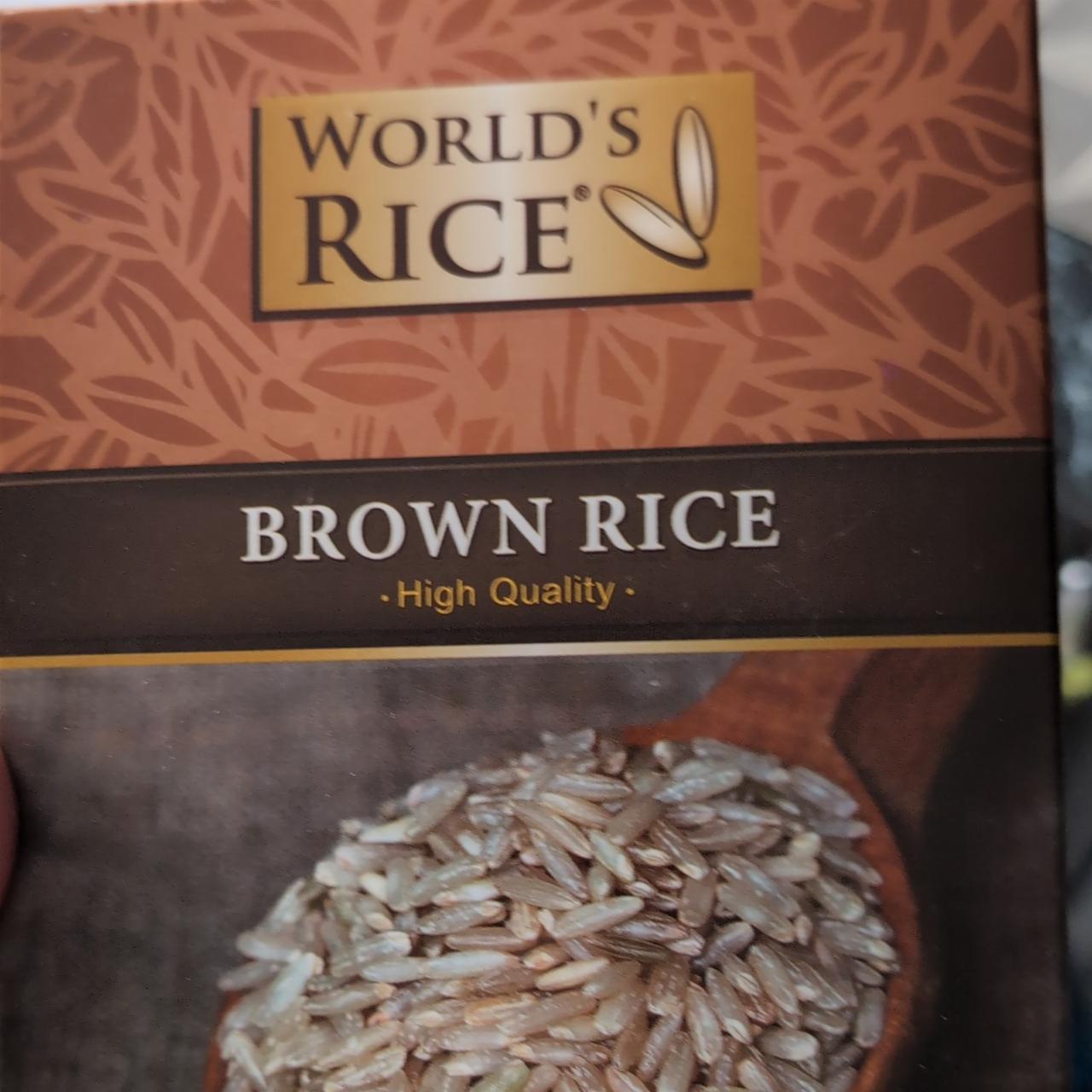 Фото - Рис нешліфований довгозернистий Brown World's Rice