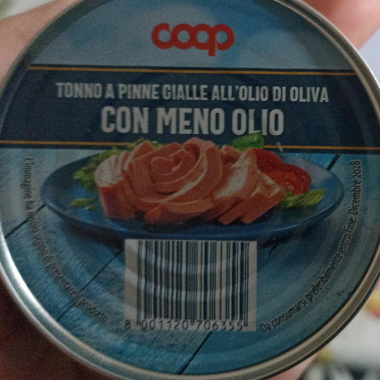 Фото - Tonno a Pinne Gialle Alle'olio Di Oliva Con Meno Olio Coop