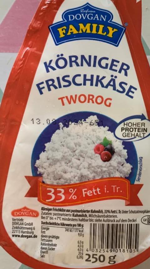 Фото - Körniger frischkäse tworog 33% fett Dovgan Family