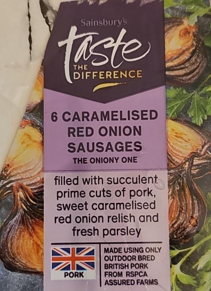 Фото - Taste the difference 6 caramelized red onion sausages Sainsbury's