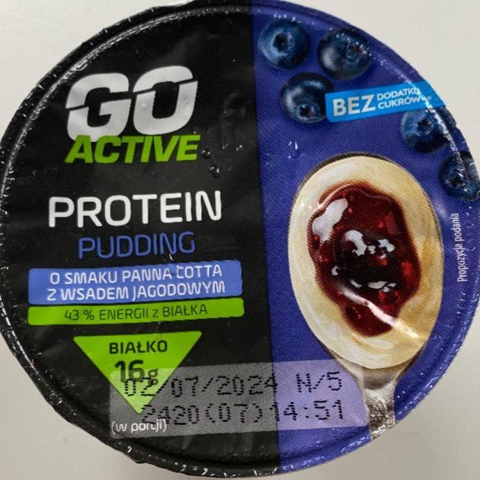 Фото - Protein pudding o smaku panna cotta z wsadem jagodowym Go Active