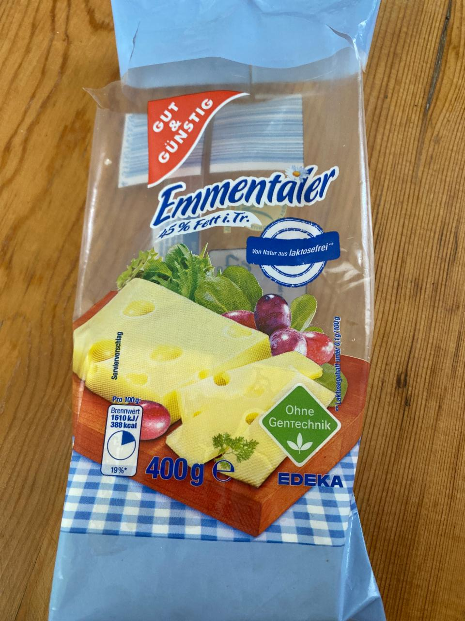 Фото - Emmentaler 45% Fett i. Tr. Gut & Günstig