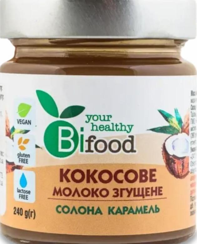 Фото - Молоко згущене кокосове солона карамель Bifood