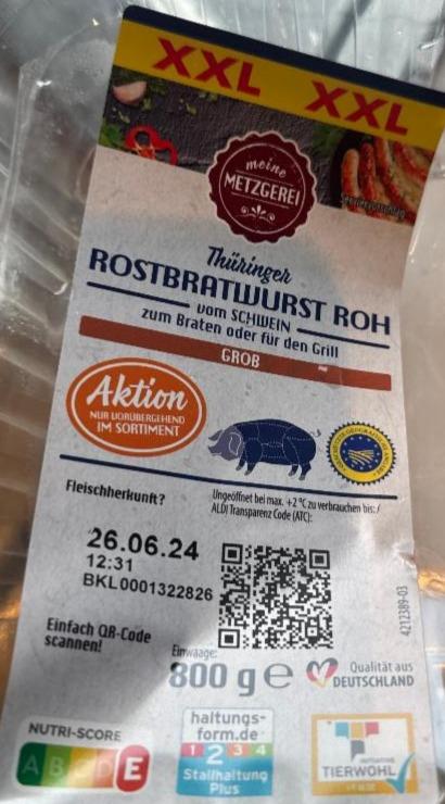 Фото - Thüringer rostbratwurst roh grob Meine Metzgerei