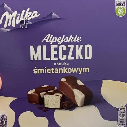 Фото - Шоколадні цукерки Milka Alpejskie Mleczko Caramel пташине молоко зі смаком вершків Milka