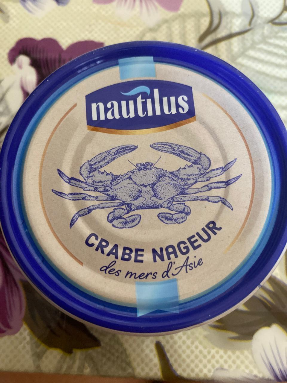 Фото - Мʼясо краба консервоване Crabe Nageur Nautilus