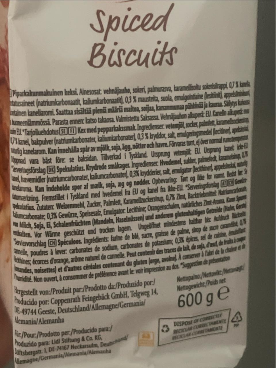 Spiced Biscuits Favorina Tablycjakalorijnosti