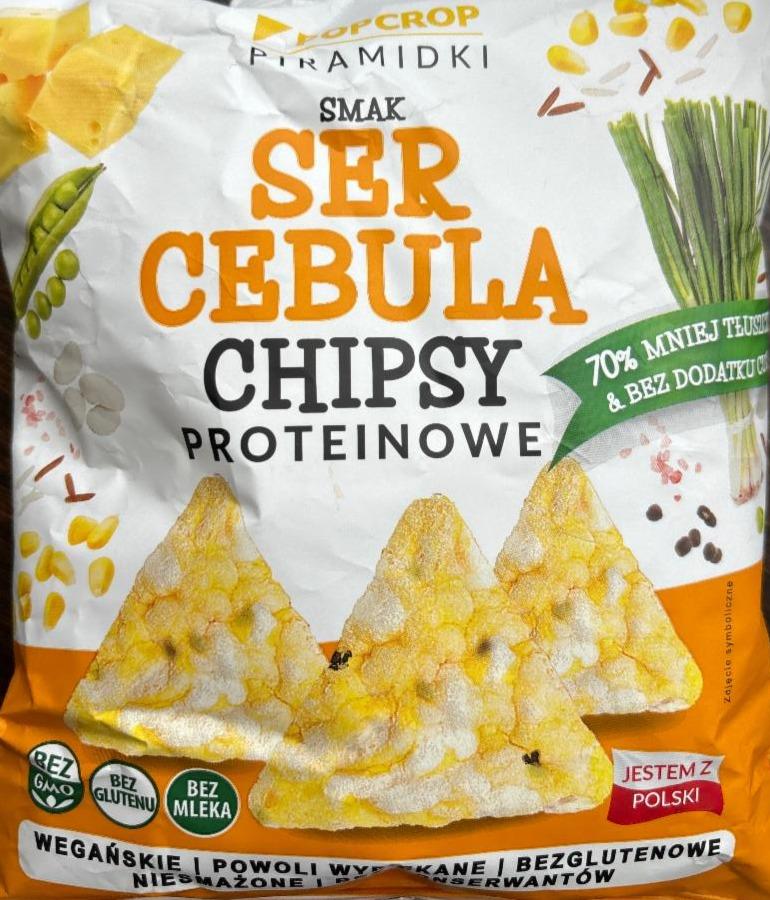 Фото - Chipsy proteinowe piramidki smak ser cebula Popcrop