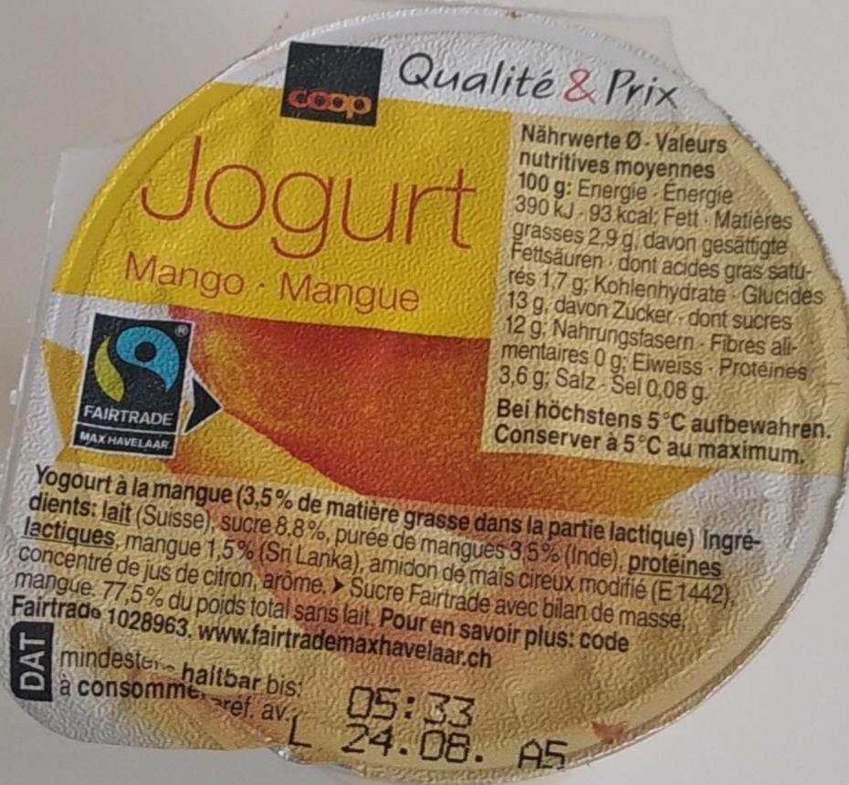 Фото - Jogurt mango mangue Coop Qualite & Prix