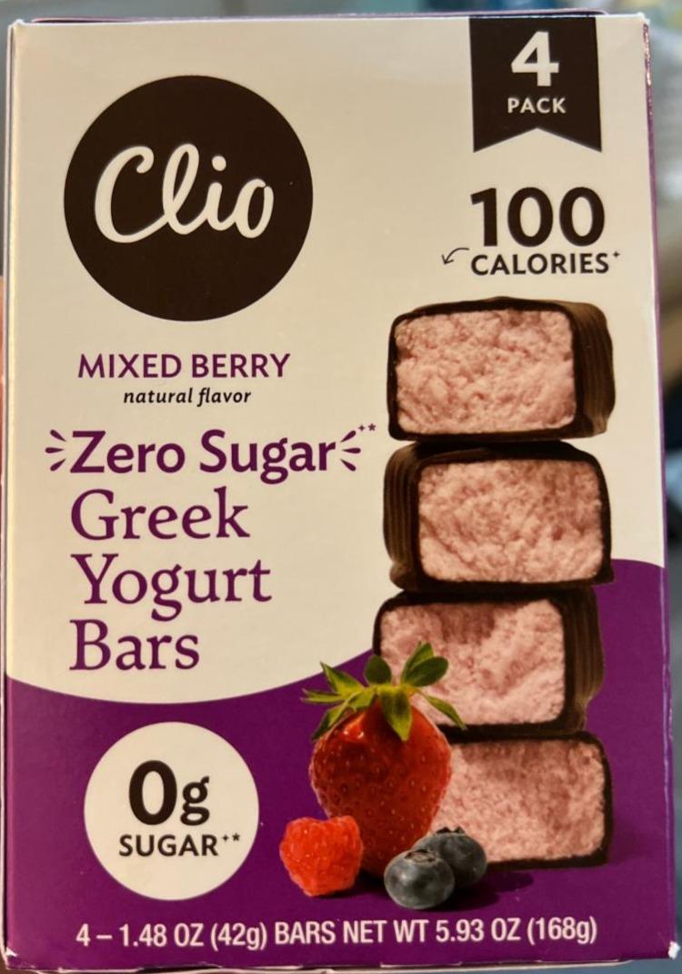 Фото - Greek yogurt bars mixed bery natural flavor zero sugar Clio