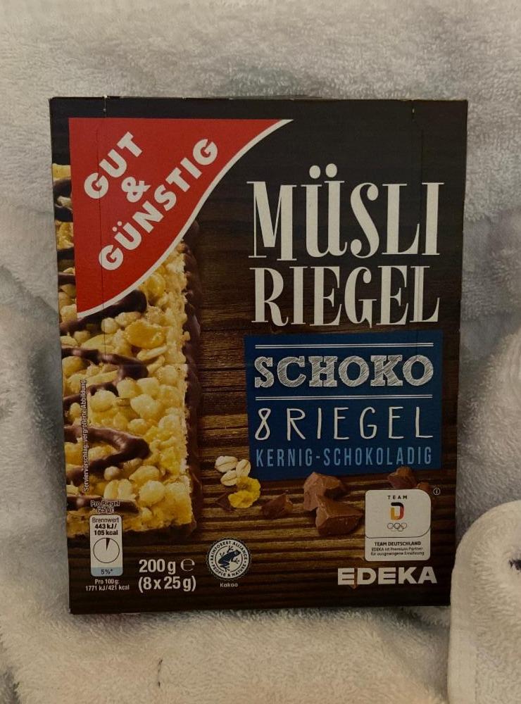 Фото - Батончик-мюслі Шоколад Müsli Riegel Schoko Gut&Günstig