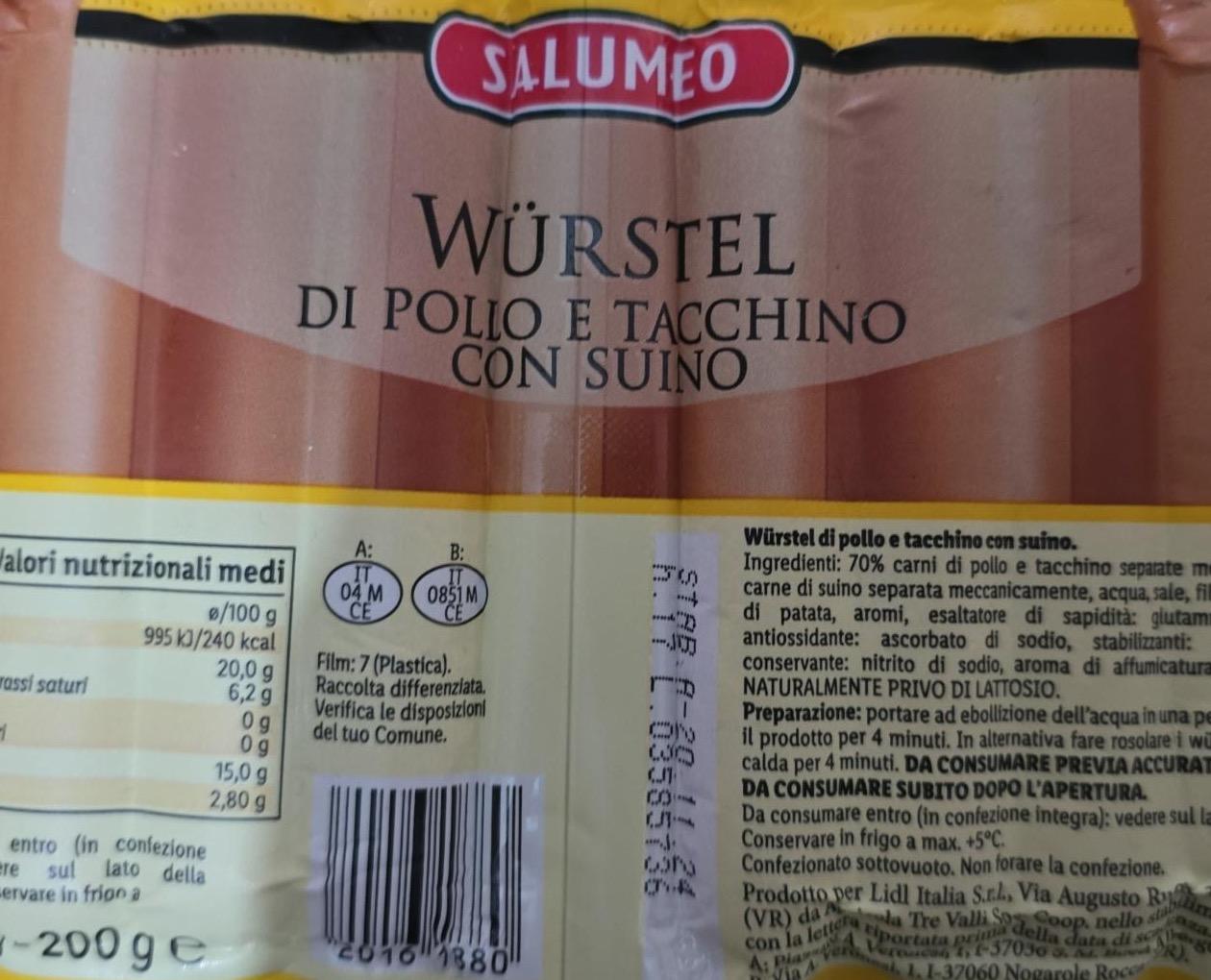 Фото - Würstel di pollo e tacchino con suino Salumeo