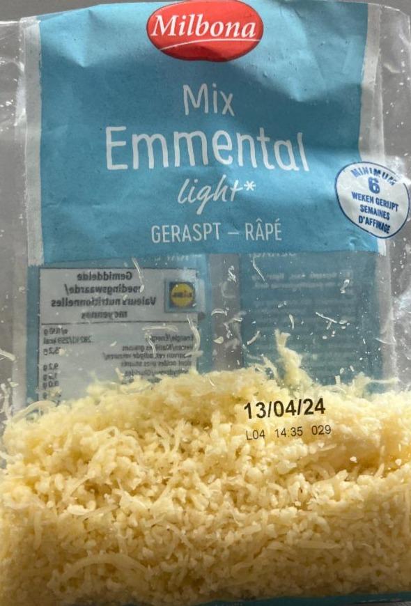 Фото - Сир тертий Mix Emmental Light Milbona