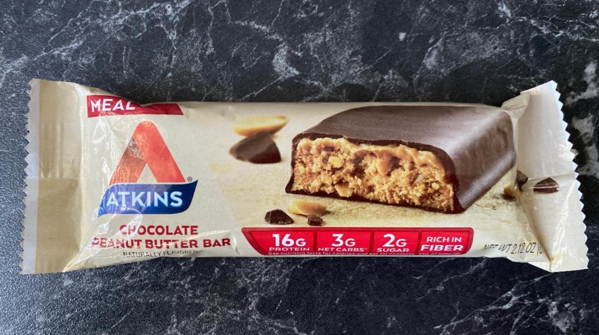 Фото - Батончик шоколадний з арахісом Chocolate Peanut Bar Atkins