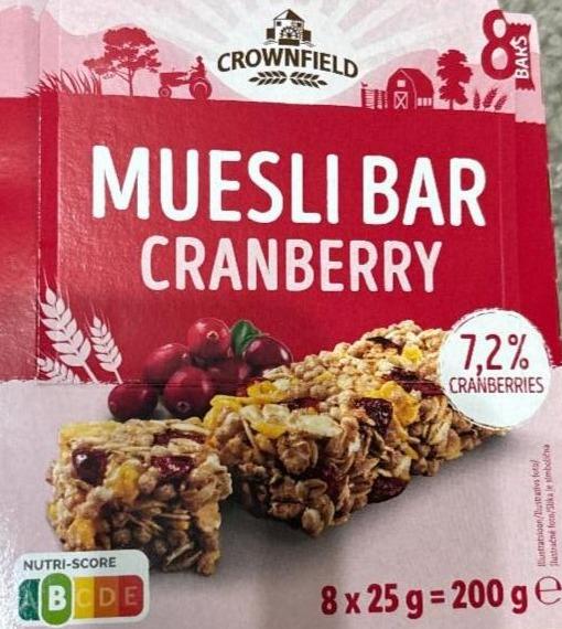 Фото - Muesli bar cranberry Crownfield