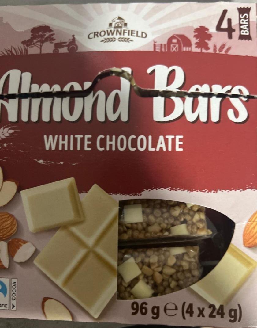 Фото - Батончики горіхові з білим шоколадом Almond Bars White Chocolate Crownfield