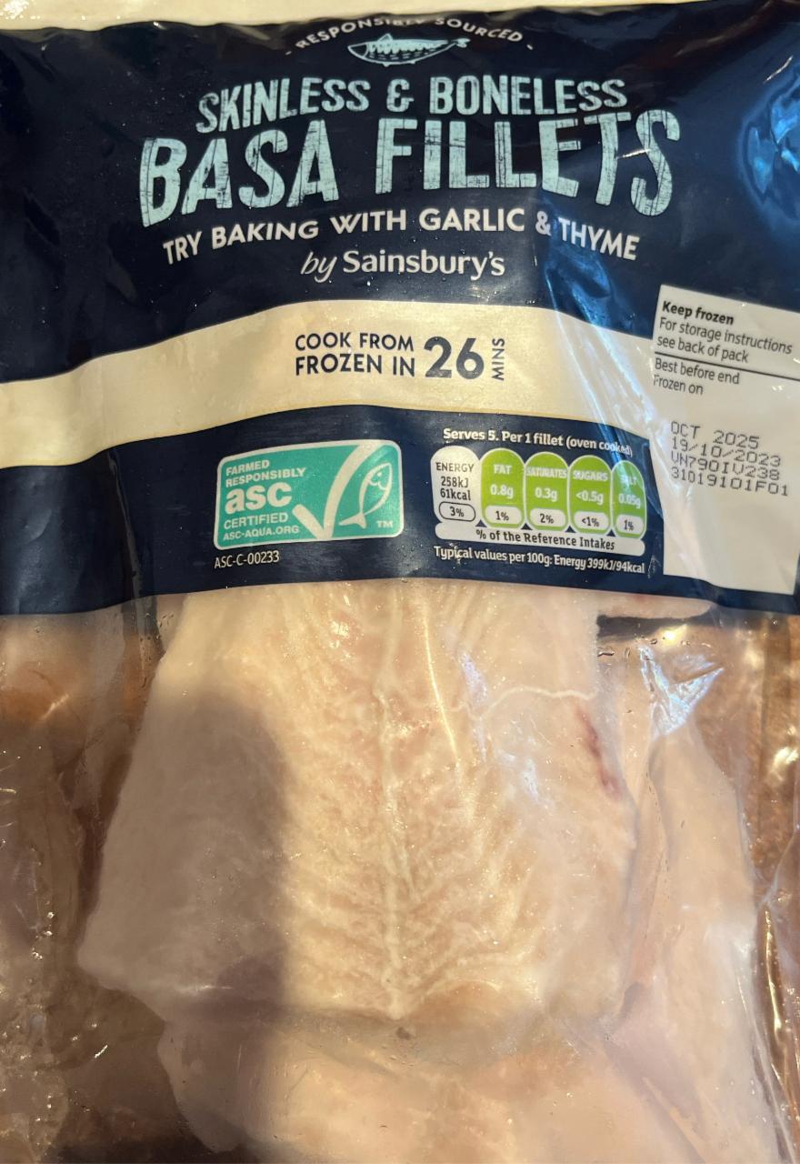 Фото - Basa Fillets Try Baking With Garlic & Thyme Sainsbury's