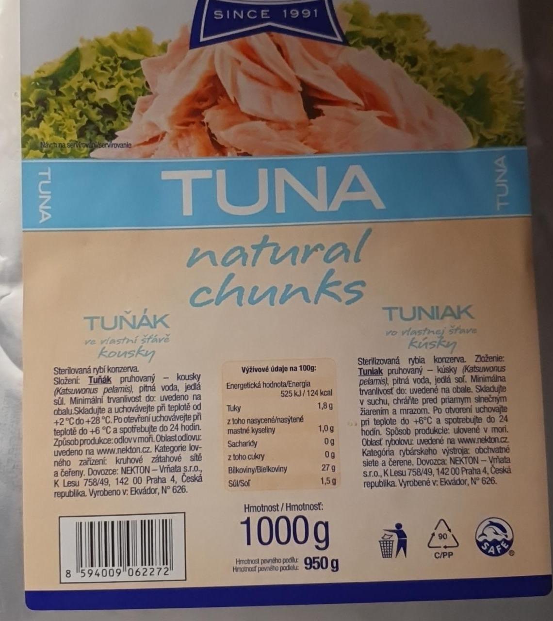 Фото - Tuna in brine chunks Nekton