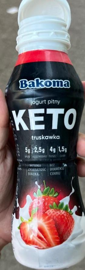 Фото - Keto Jogurt pitny truskawka Bakoma