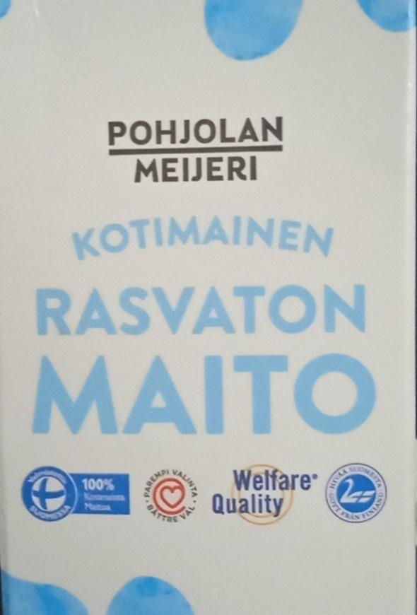 Фото - Rasvaton maito kotimainen Pohjolan Meijeri