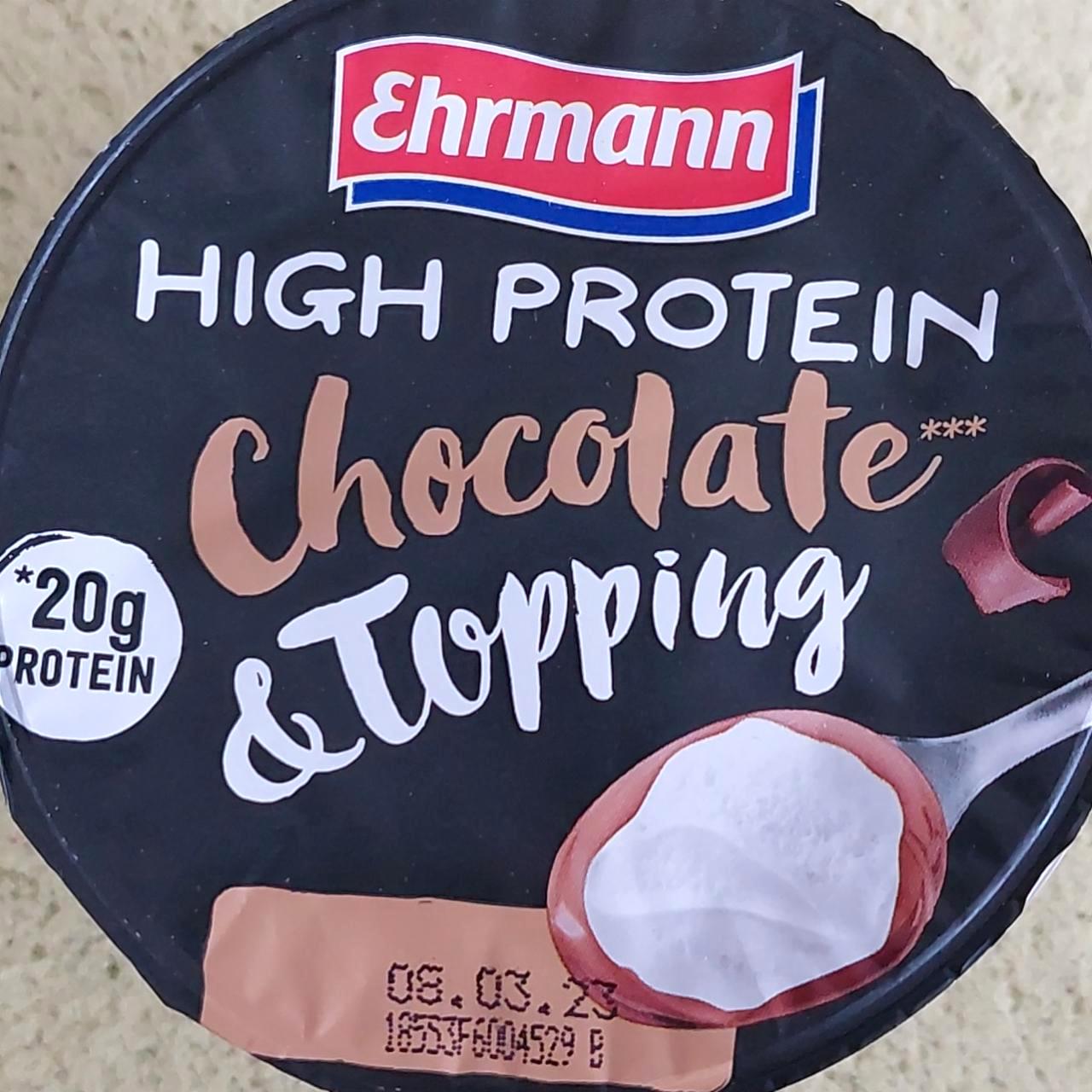 Фото - High protein chocolate & topping Ehrmann