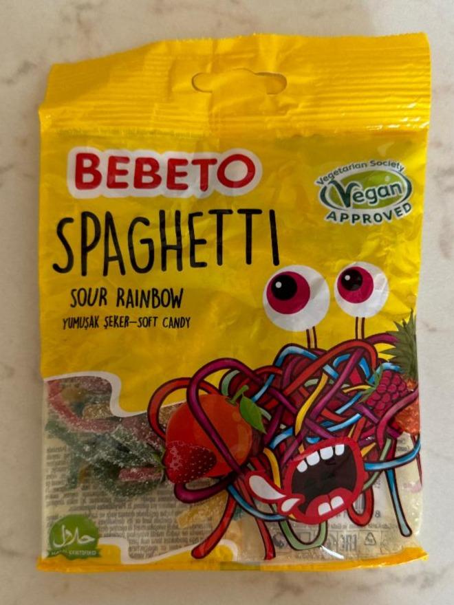 Фото - Мармелад жувальний Spagetti Sour Rainbow Bebeto