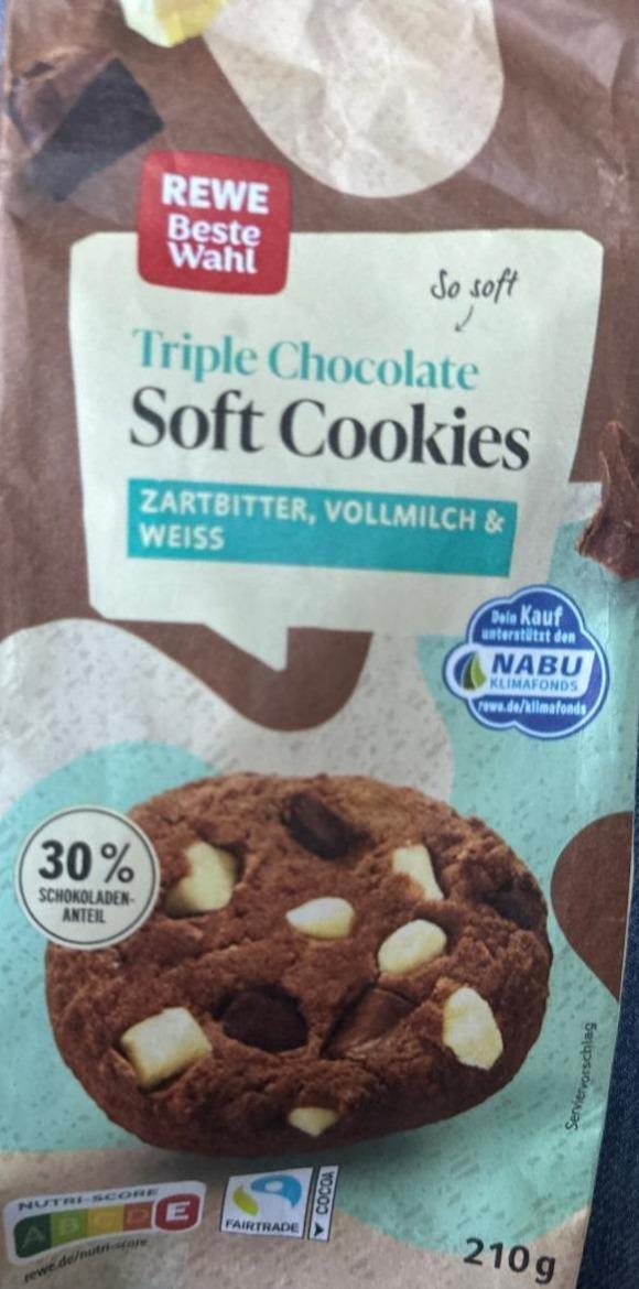 Фото - Soft cookies triple chocolate Rewe beste wahl